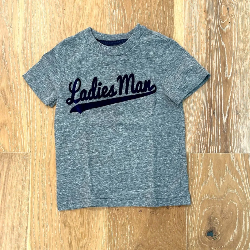 Boys Ladies Man T-Shirt gray with appliqué size 2T